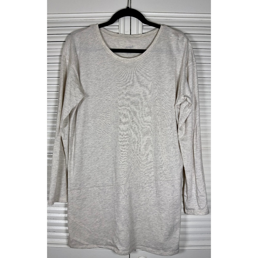 J.Jill PureJill Pima Cotton Modal Super Soft Seam Oatmeal Tunic Top Size S‎